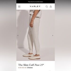 Varley Slim Cuff Pant in Oatmeal